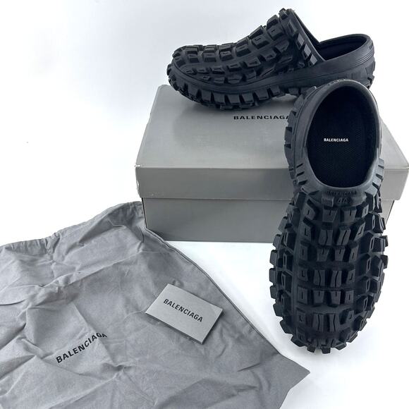 Balenciaga Men\'s Black Logo Defender Clogs Size 11 main image 6